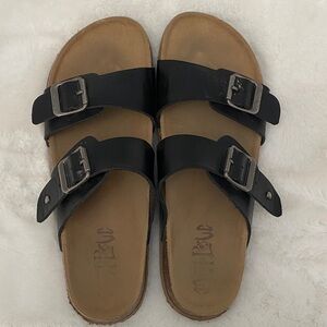 Target Black Sandals with Adjustable Straps